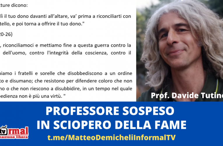 PROF. SOSPESO IN SCIOPERO DELLA FAME (Prof. Davide Tutino)